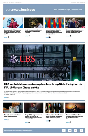 Cover of Euronews Business (French)