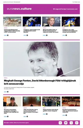Cover of Euronews Culture and Sport (Hungarian)