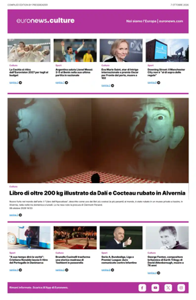 Cover of Euronews Culture and Sport (Italian)