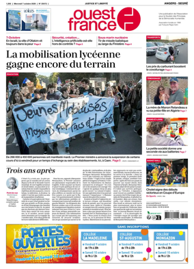 Cover of Ouest France (Angers / Segre)