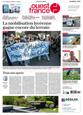 Cover of Ouest-France (Fougeres Vitre)
