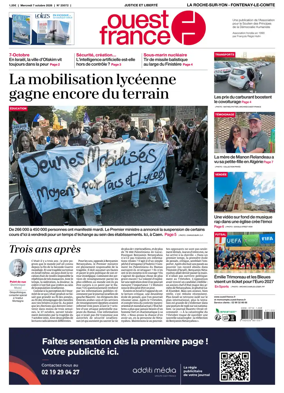 Cover of Ouest France (La Roche-sur-Yon - Fontenay-le-Comte)