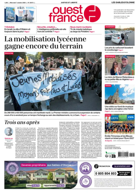 Cover of Ouest France (Les Sables-d'Olonne)