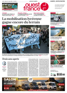 Cover of Ouest-France (Quimper Centre-Finistere)