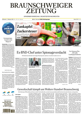 Cover of Braunschweiger Zeitung (Helmstedter Nachrichten)