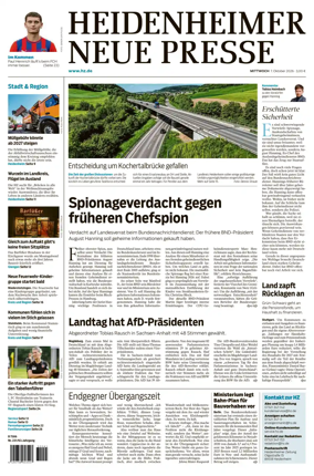 Cover of Heidenheimer Neue Presse