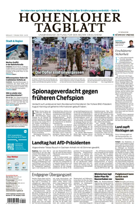 Cover of Hohenloher Tagblatt