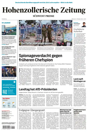 Cover of Hohenzollerische Zeitung