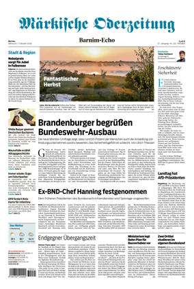 Cover of Markische Oderzeitung Bernau