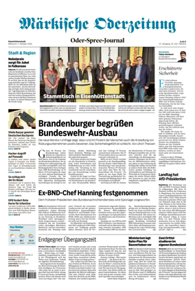 Cover of Markische Oderzeitung Eisenhuttenstadt