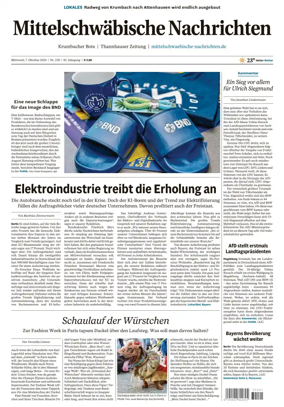 Cover of Mittelschwaebische Nachrichten