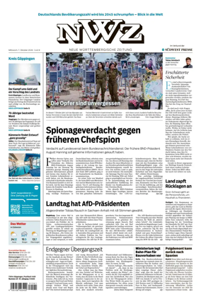 Cover of NWZ – Neue Wurttembergische Zeitung
