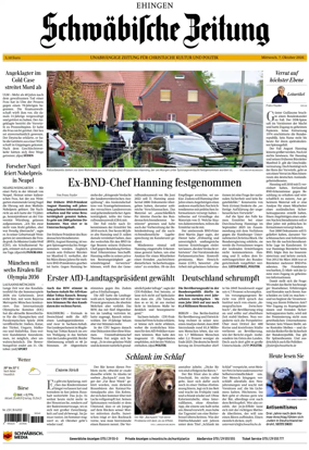 Cover of Schwabische Zeitung (Ehingen)