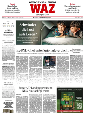Cover of Westdeutsche Allgemeine Zeitung (Essen)
