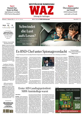 Cover of Westdeutsche Allgemeine Zeitung (Hattingen)