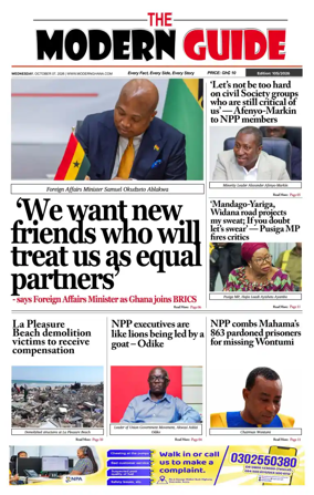 Cover of The Modern Guide Newspaper (Ghana)