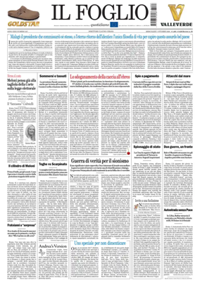 Cover of Il Foglio Quotidiano