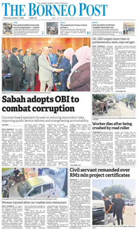 Cover of The Borneo Post (Sabah)