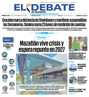Cover of El Debate de Mazatlan