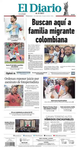 Cover of El Diario de Juarez