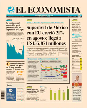 Cover of El Economista (Mexico)