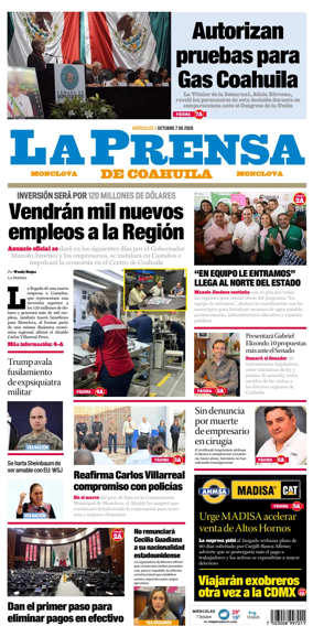 Cover of La Prensa de Coahuila