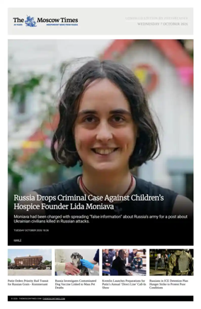 Cover of The Moscow Times - English