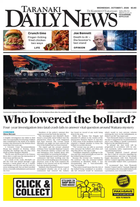 Cover of Taranaki Daily News