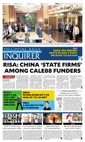Cover of Philippine Daily Inquirer