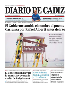 Cover of Diario de Cadiz