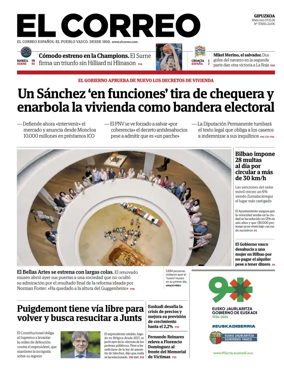 Cover of El Correo (Gipuzkoa)