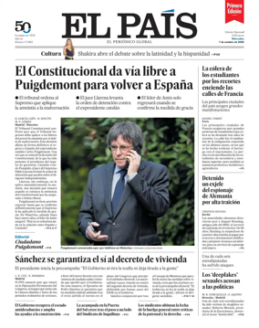 Cover of EL PAIS primera edicion