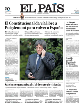 Cover of El Pais Madrid