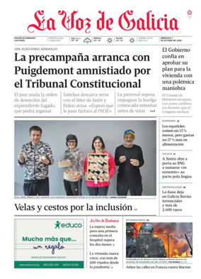 Cover of La Voz de Galicia (Barbanza)