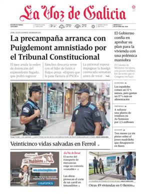Cover of La Voz de Galicia (Ferrol)