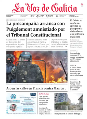 Cover of La Voz de Galicia (Lugo)