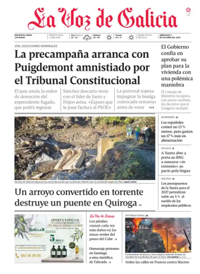 Cover of La Voz de Galicia (Monforte)
