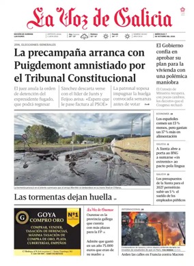 Cover of La Voz de Galicia (Ourense)