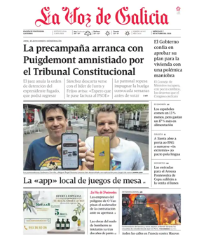 Cover of La Voz de Galicia (Pontevedra)
