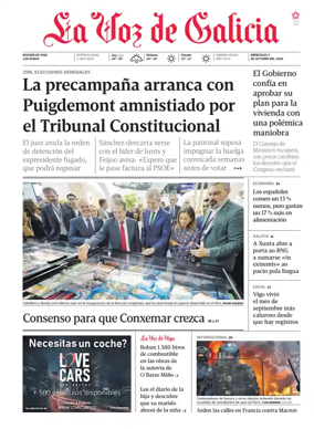 Cover of La Voz de Galicia (Vigo)