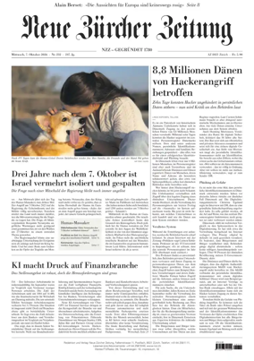 Cover of Neue Zurcher Zeitung