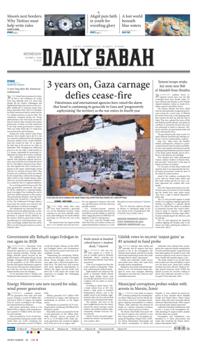 Cover of Daily Sabah (Turkey)
