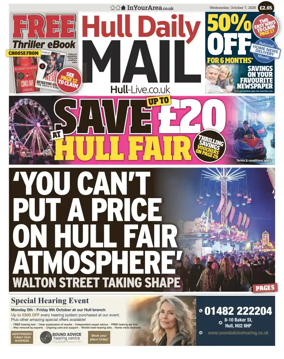 Cover of Hull Daily Mail