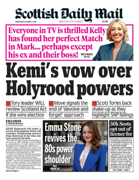 Cover of Scottish Daily Mail