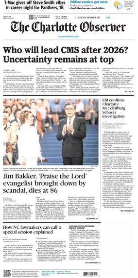 Cover of The Charlotte Observer