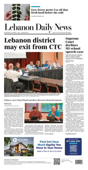 Cover of Lebanon Daily News