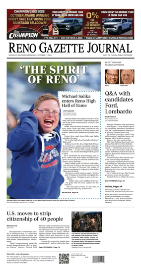 Cover of Reno Gazette Journal