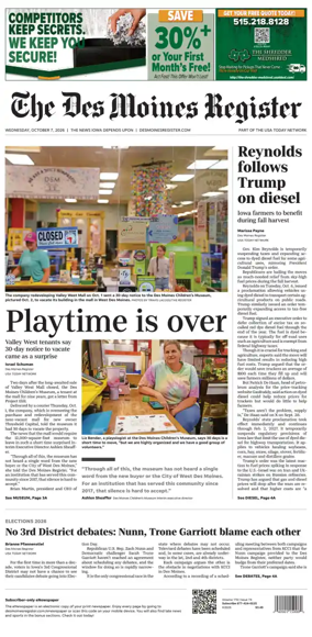 Cover of The Des Moines Register