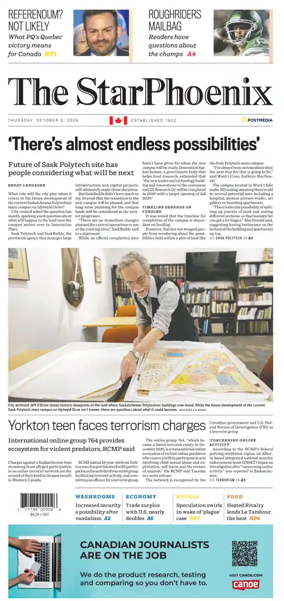 Cover of Saskatoon StarPhoenix