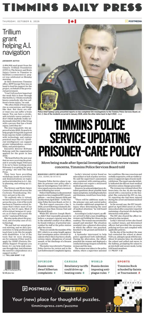 Cover of The Daily Press (Timmins)
